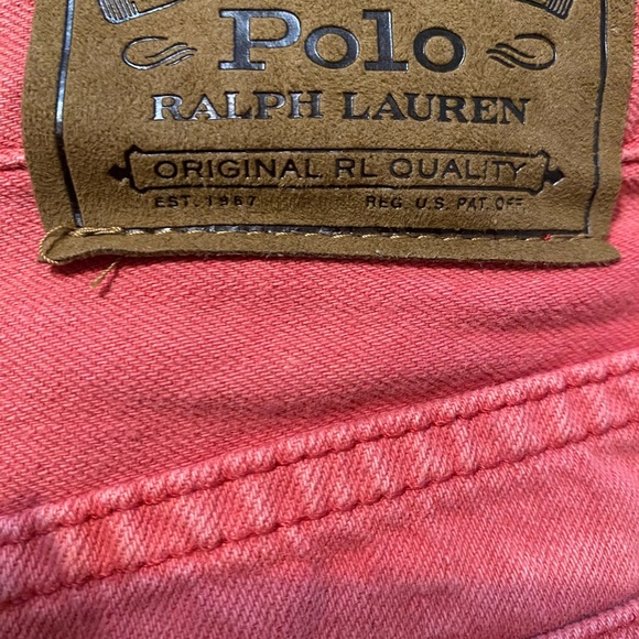Polo Ralph Lauren Big Boys Sullivan Slim Stretch Denim Shorts Color Coral (Red) - Picture 3 of 3